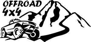 Naklejka Off road terenówka w górach