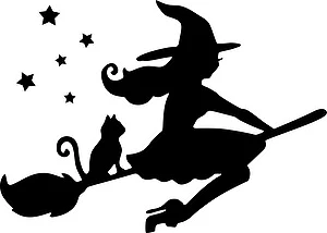Naklejka Czarownica z gwiazdkami