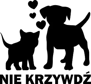 Naklejka Nie krzywdź pies i kot