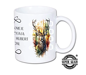 Kubek biały Super Glaze Premium Św Hubert chroni